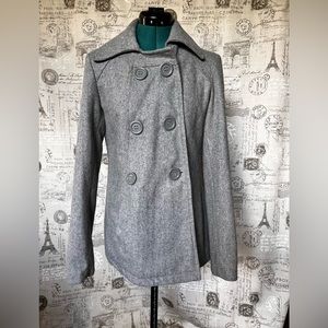 Women's Gray Double-Breasted Coat